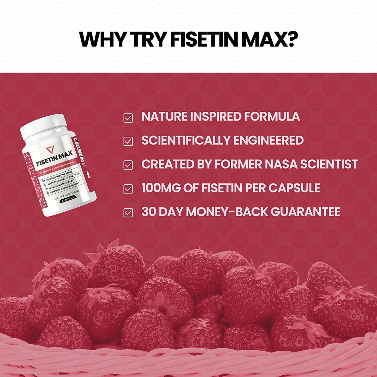 Fisetin Max | Nootropic Anti-Aging Supplement - Doctor Approved Antioxidant Support for Healthy Aging, Better Brain Health, Improved Energy Levels, and Maintaining Strong Memory* - 30-Day Supply