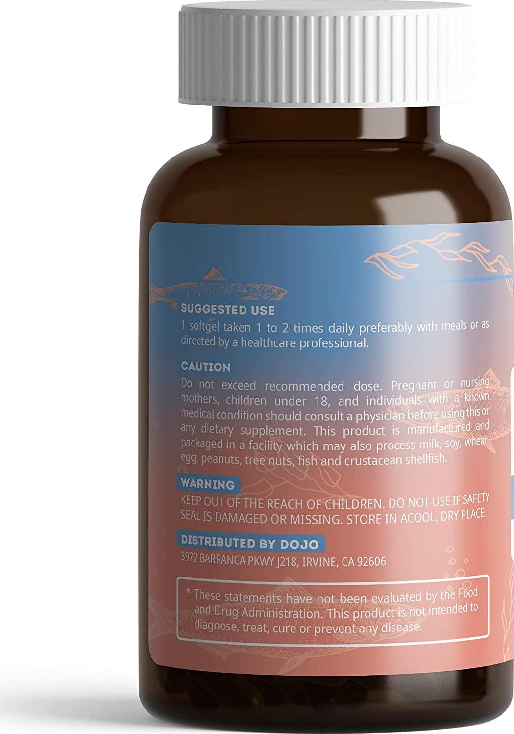 Fish Oil 1000mg with EPA/DHA and Omega-3 by Kate Natural. Triple Strength. Supports Heart Health. Non-GMO Formula. 60 Softgels (2 Bottles)