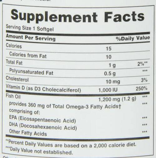 Fish Oil plus Vitamin D3 by Nature's Bounty, Contains Omega 3, Immune Support and Supports Heart Health, 1200mg Fish Oil, 360mg Omega 3, 1000IU Vitamin D3, 90 Softgels