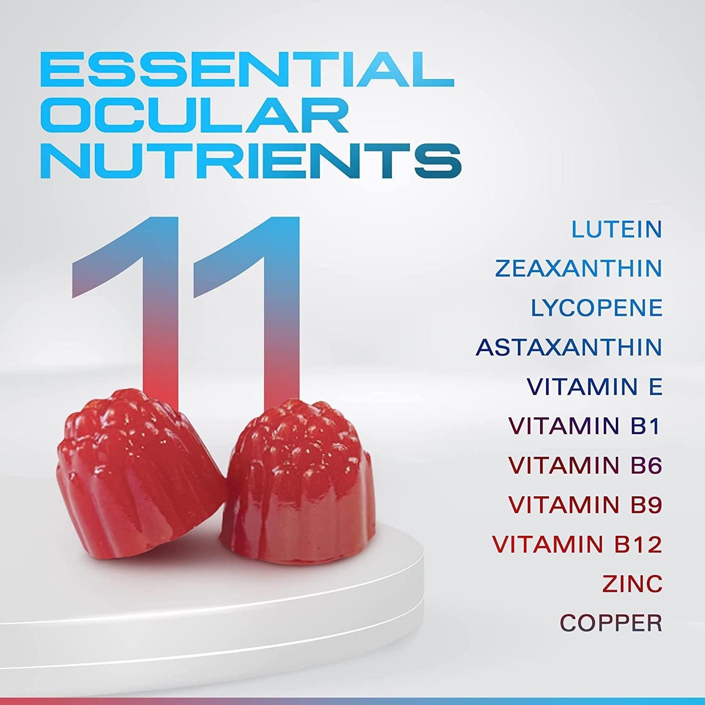 FitEyez Eye Fitness Gummies | Eye Vitamins with Lutein and Zeaxanthin Eye Support Supplements | Wild Berry Flavor | 30 Servings, 60 Chewable Gummies