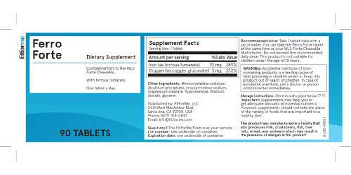 FitForMe Bariatric Multivitamins Ferro Forte 90 Day Package