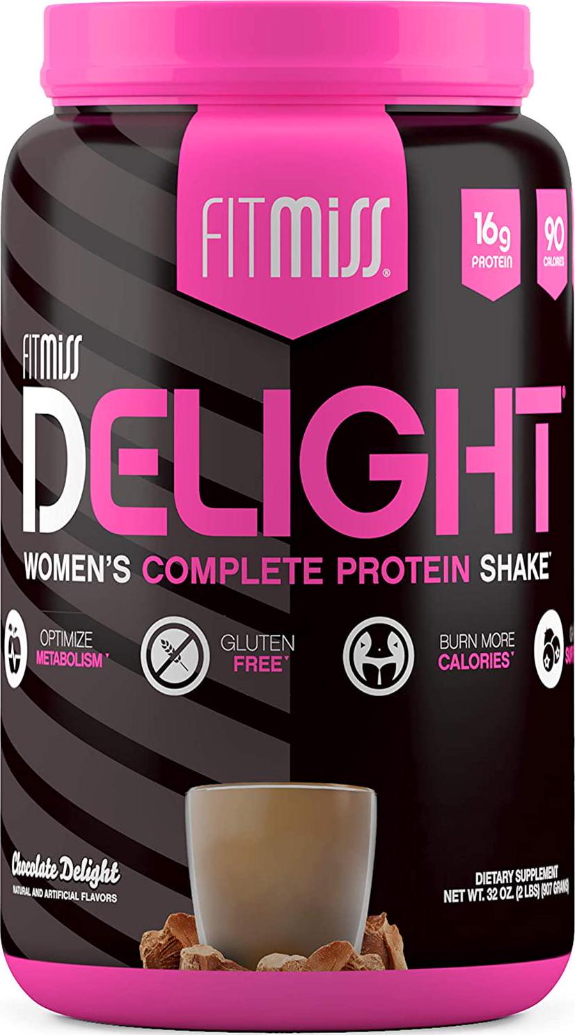 FitMiss Delight Protein Powder- Healthy Nutritional Shake for Women with Whey Protein, Fruits, Vegetables and Digestive Enzymes to Support Weight Loss and Lean Muscle Mass, Chocolate, 2 Pound