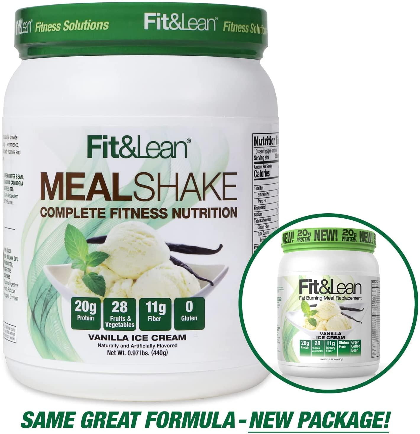 Fit and Lean Fat Burning Meal Replacement, Vanilla, 0.97 lb