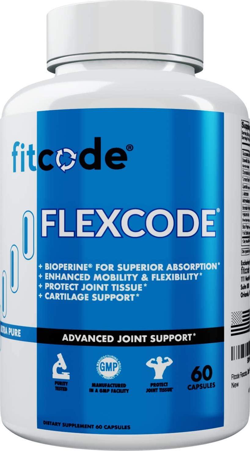Fitcode Flexcode, Ultra Premium Joint Support, Glucosamine, Turmeric, MSM, Chondroitin, Hyaluronic Acid, Gluten-Free, for Men and Women, (30 Servings)