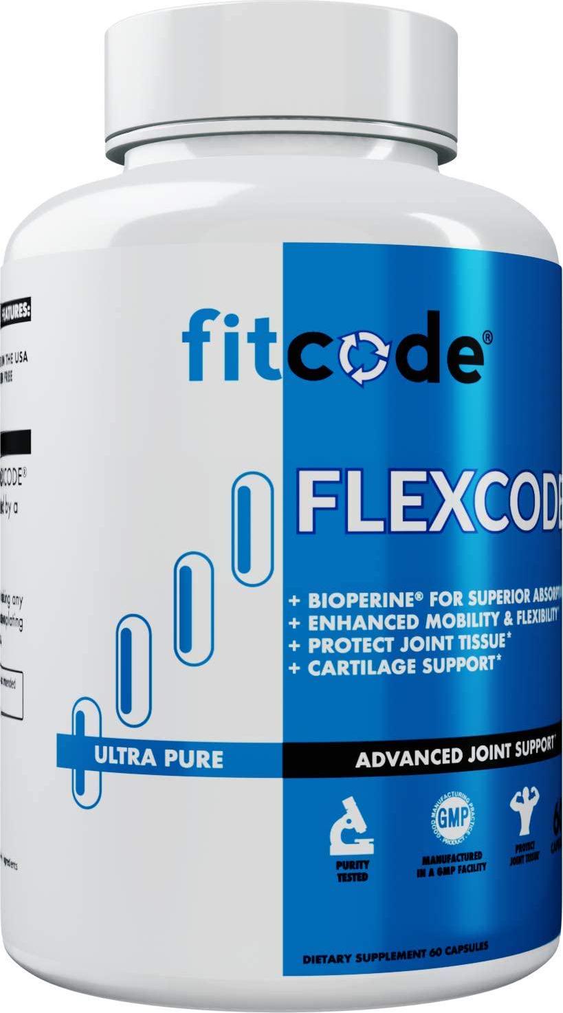 Fitcode Flexcode, Ultra Premium Joint Support, Glucosamine, Turmeric, MSM, Chondroitin, Hyaluronic Acid, Gluten-Free, for Men and Women, (30 Servings)