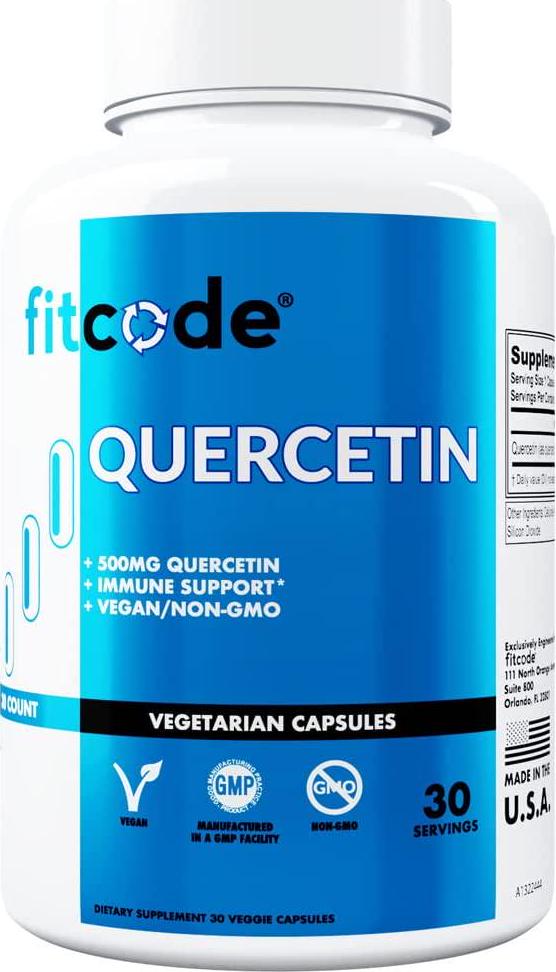 Fitcode Quercetin 500mg Antioxidant Supplement - Daily Immune Support Supplement with Extra Strength Quercetin Dihydrate Flavonoids - Ultra Potent Quercetin Supplement for Joint Support and Immunity