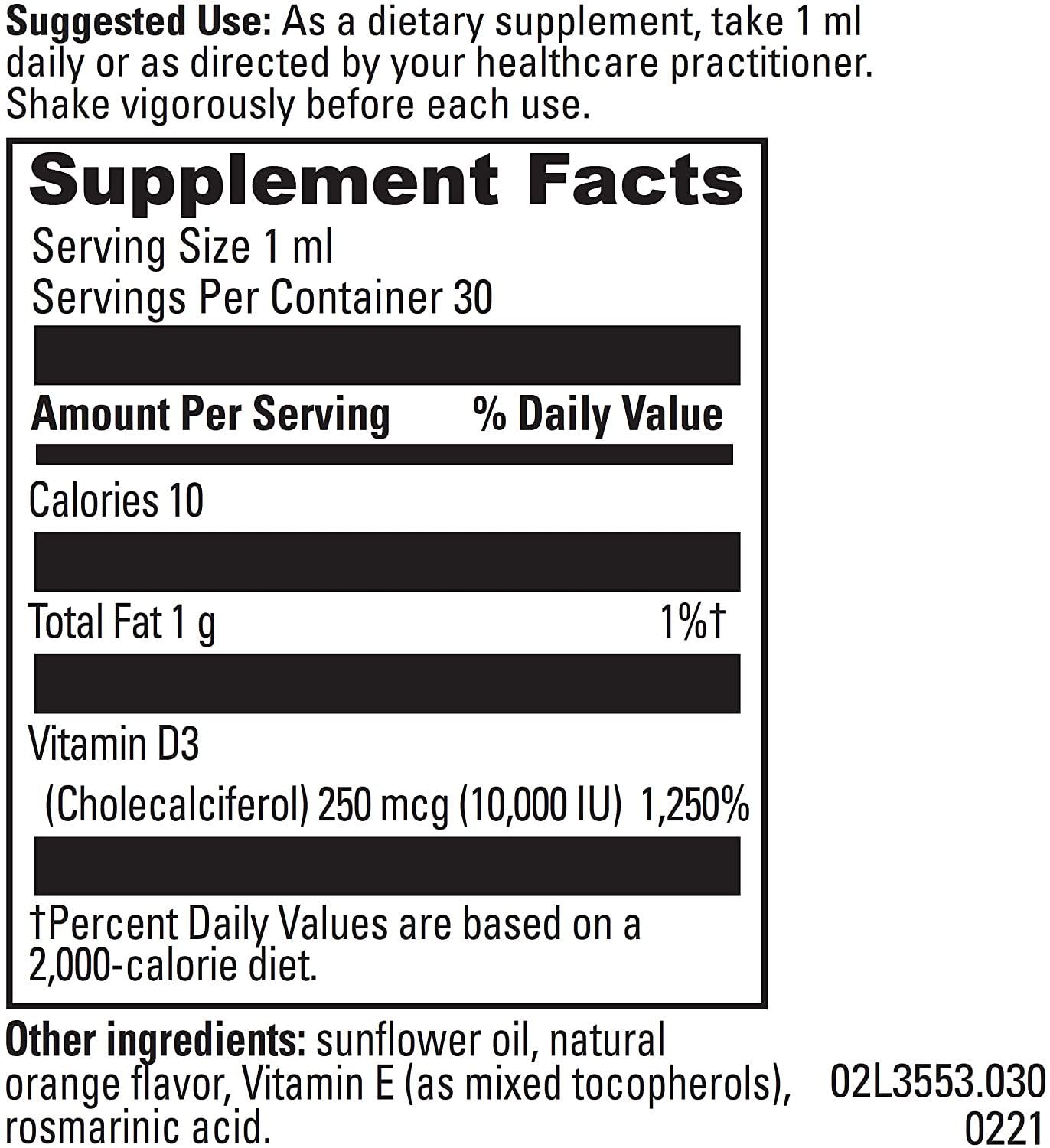 Fitformula Vitamin D3 Liquid Spray – Very High Absorption Formula – A Daily Nutritional Supplement in Liquid Form – for Healthy Teeth and Strong Bones – 10,000 IU Per 1 ml Serve
