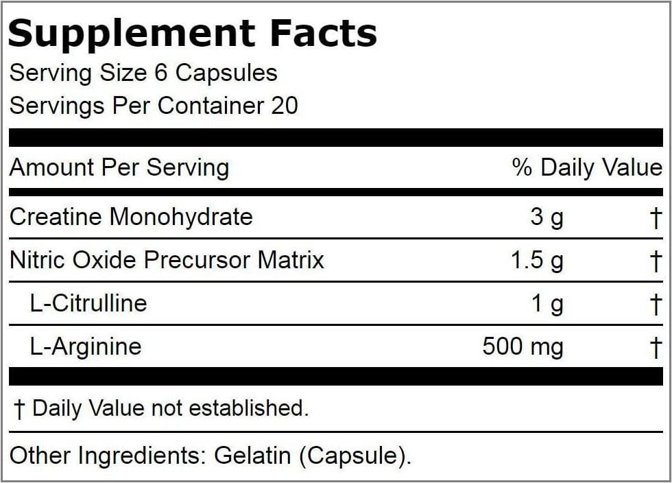 Fitness Labs Creatine Pump With L-Citrulline And L-Arginine (120 Capsules)