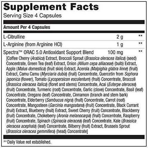 Fitness Labs Nitric Oxide Boost, with L-Citrulline, L-Arginine and Spectra, 30 Servings, 120 Capsules