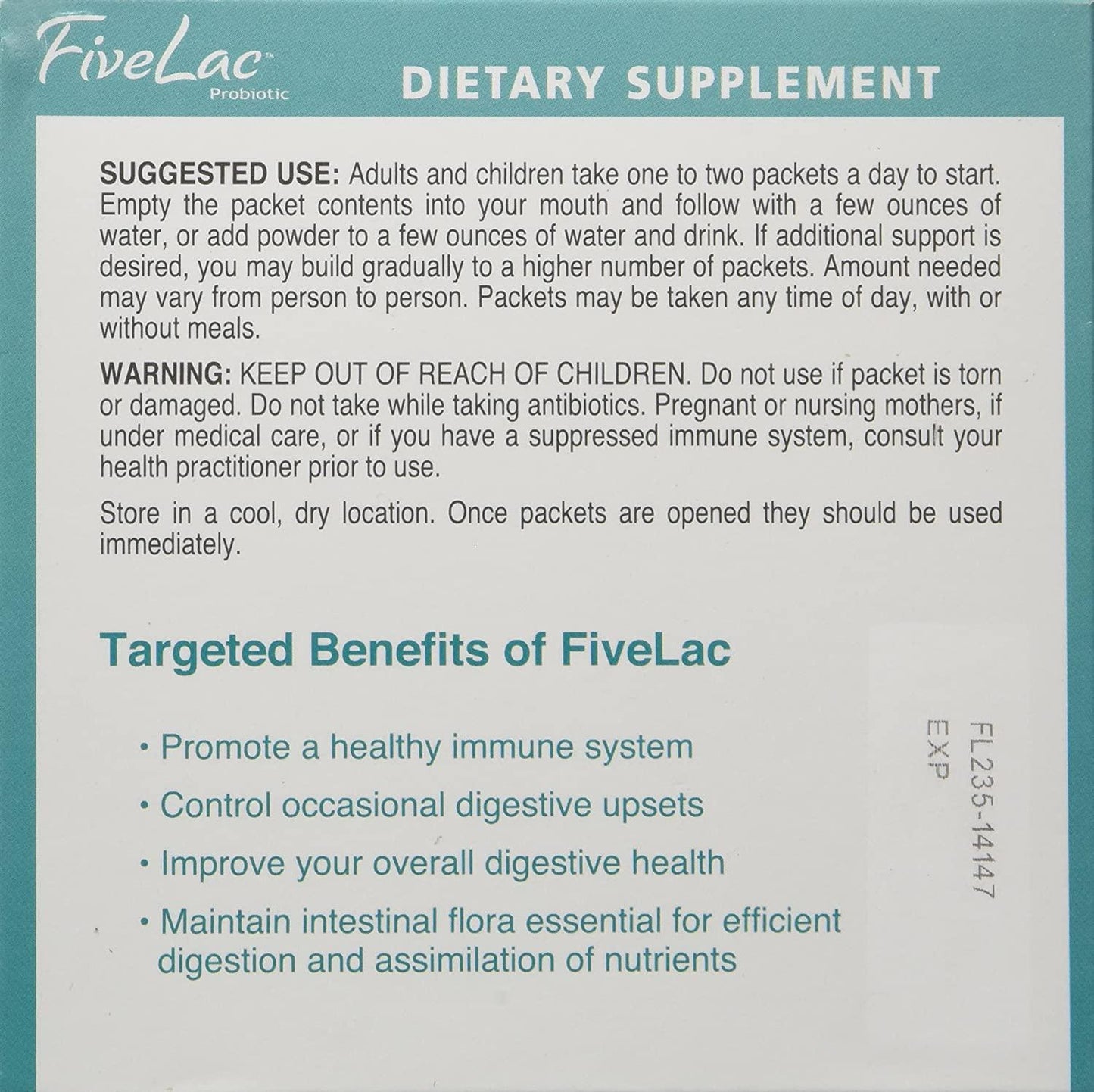 FiveLac-Five Lac Probiotic (60 Packets)