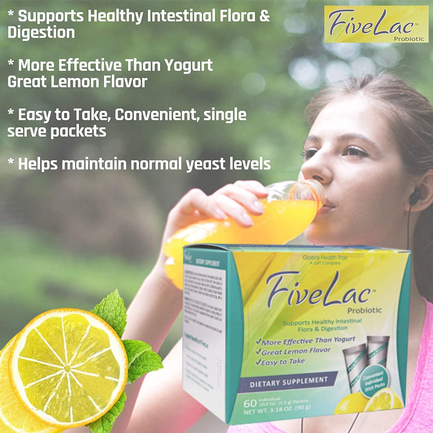 Fivelac Five Lac Probiotic Cleanse Candida Defense 2 Boxes! (120 packs)
