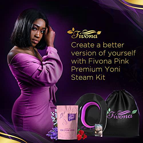 Fivona 3-in-1 Yoni Steam Kit - Foldable Over The Toilet Steamer Seat with V Steaming Herbs and Storage Bag - Effective Detox pH Balance Cleansing and Relaxation - at Home V-SPA