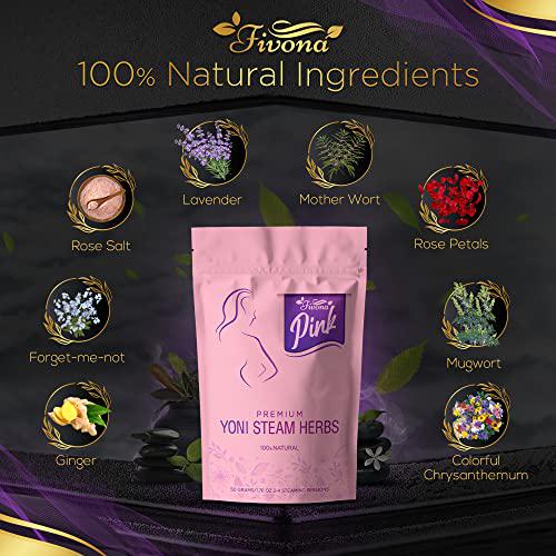 Fivona 3-in-1 Yoni Steam Kit - Foldable Over The Toilet Steamer Seat with V Steaming Herbs and Storage Bag - Effective Detox pH Balance Cleansing and Relaxation - at Home V-SPA