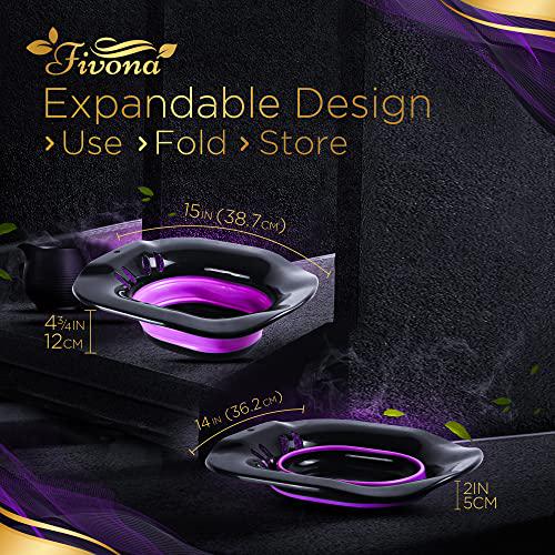 Fivona 3-in-1 Yoni Steam Kit - Foldable Over The Toilet Steamer Seat with V Steaming Herbs and Storage Bag - Effective Detox pH Balance Cleansing and Relaxation - at Home V-SPA