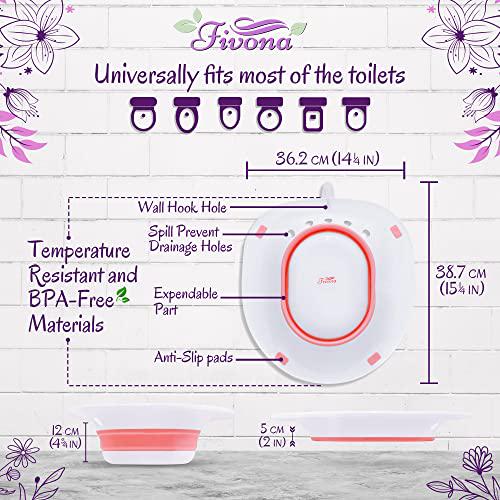 Fivona Yoni Steam Kit 2 in 1 Steam Seat with Steaming Herbs Bundle - at Home V-SPA Cleansing Set for Toilet Bowl - Detox and Rejuvenate with All-Natural Herbal Therapy