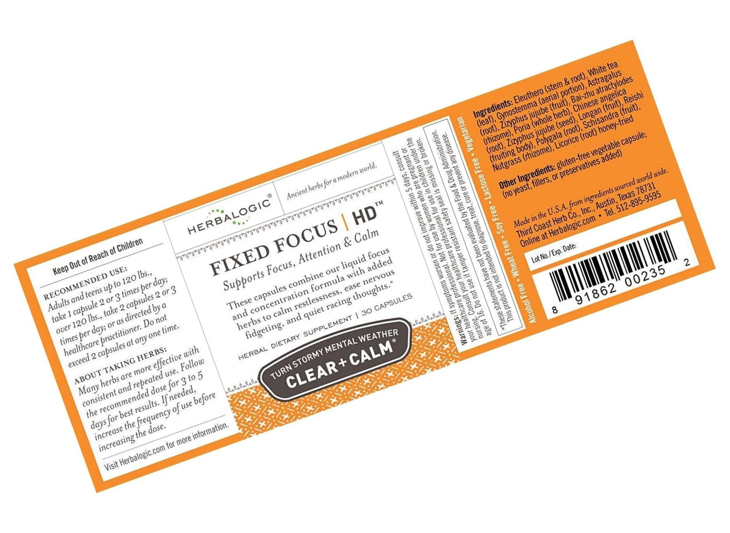 Fixed Focus HD Attention Support Capsules, 30 ct.