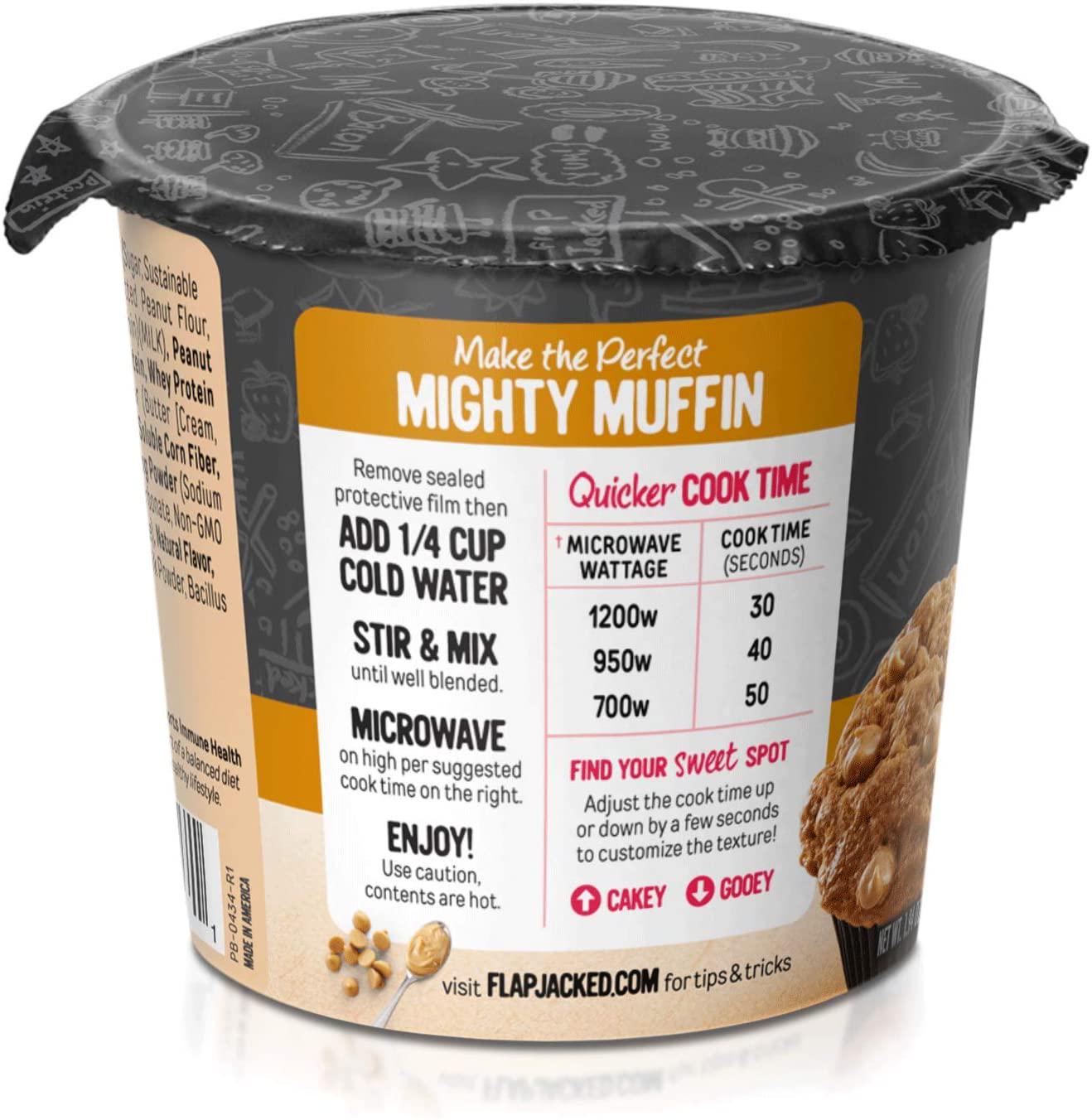 FlapJacked Peanut Butter 20g Protein Mighty Muffin 12 Pack , , Peanut Butter 660 grams , Pack of 12