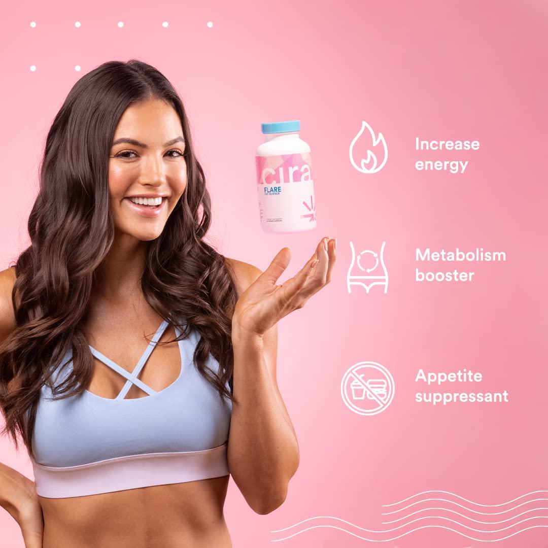 Flare Body Support for Women - Energy Booster, Metabolism, and Detox for Women w/ Acetyl L Carnitine, EGCG, and Cayenne Pepper Extract - 60 Veggie Capsules (30 Servings)
