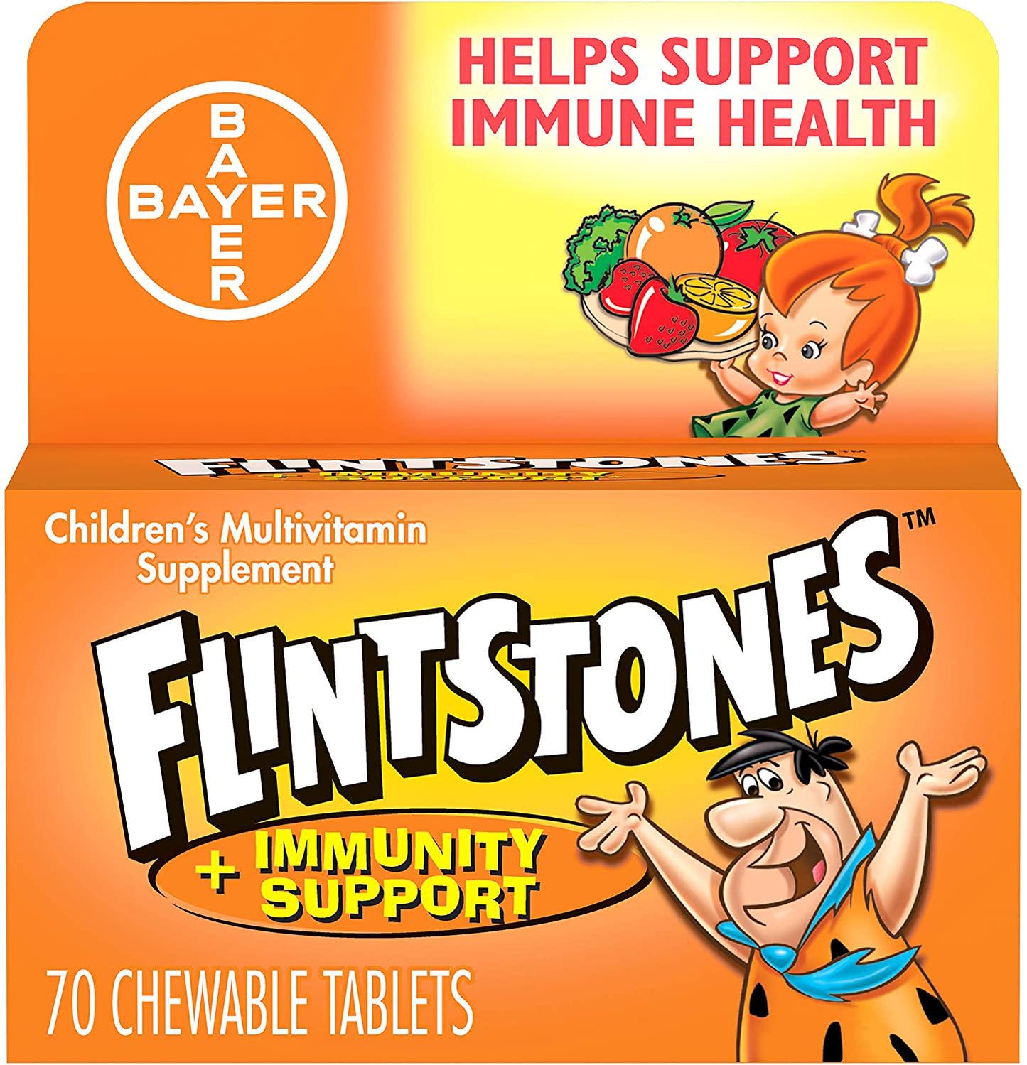 Flintstones Chewable Tablets Plus Immunity Support 60 Tablets (Pack of 2)