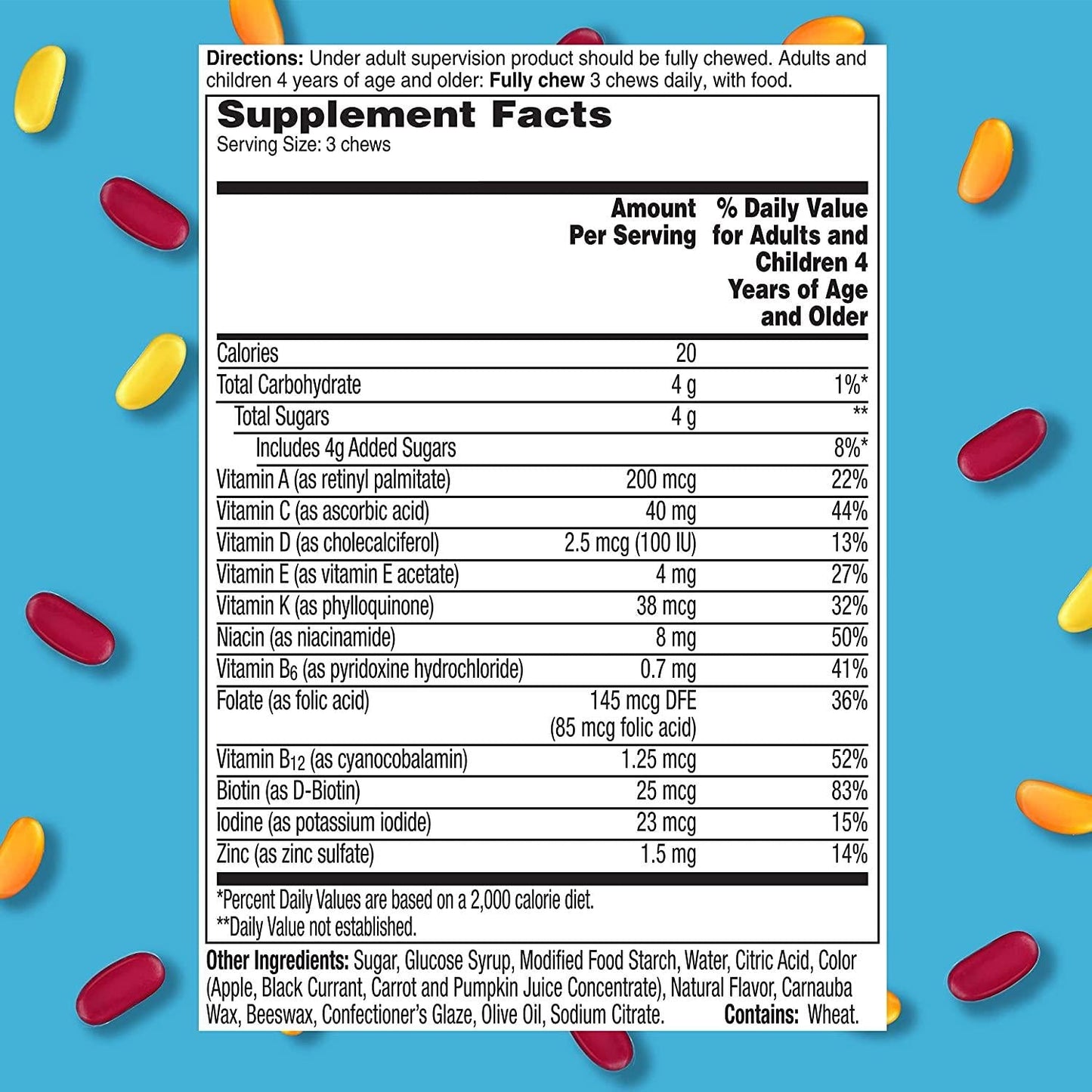 Flintstones SuperBeans, Kids Multivitamin with Immunity Support, with Vitamins A, D, Iodine and Zinc to Support Healthy Growth and Development, Fruit Flavored, Vegetarian, Gelatin Free Chews, 90 Count