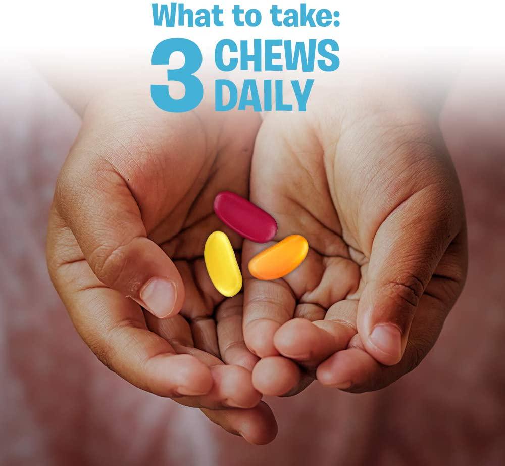 Flintstones SuperBeans, Kids Multivitamin with Immunity Support, with Vitamins A, D, Iodine and Zinc to Support Healthy Growth and Development, Fruit Flavored, Vegetarian, Gelatin Free Chews, 90 Count