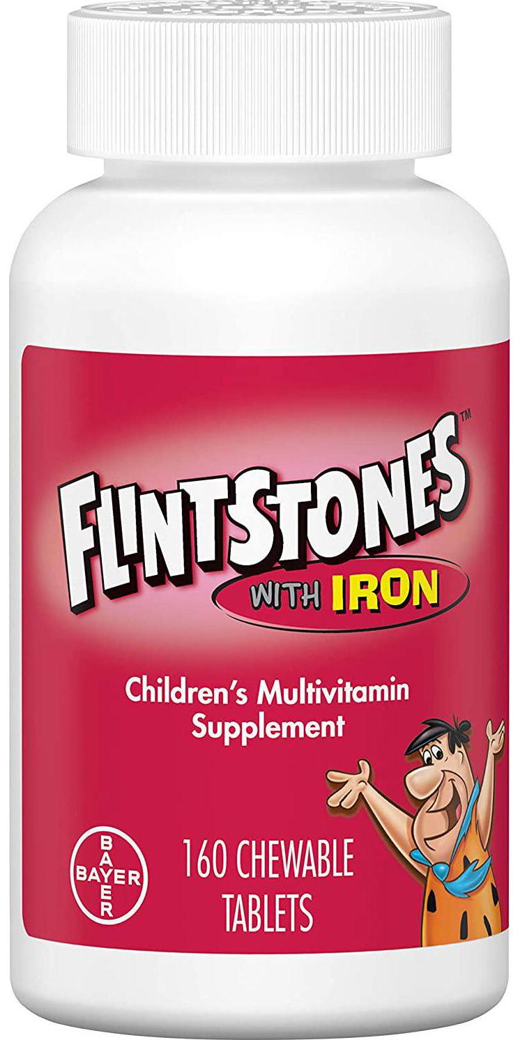 Flintstones Vitamins Chewable Kids Vitamins with Iron with Upgraded Formula Multivitamin for Kids and Toddlers, 160 Count (Pack of 1)