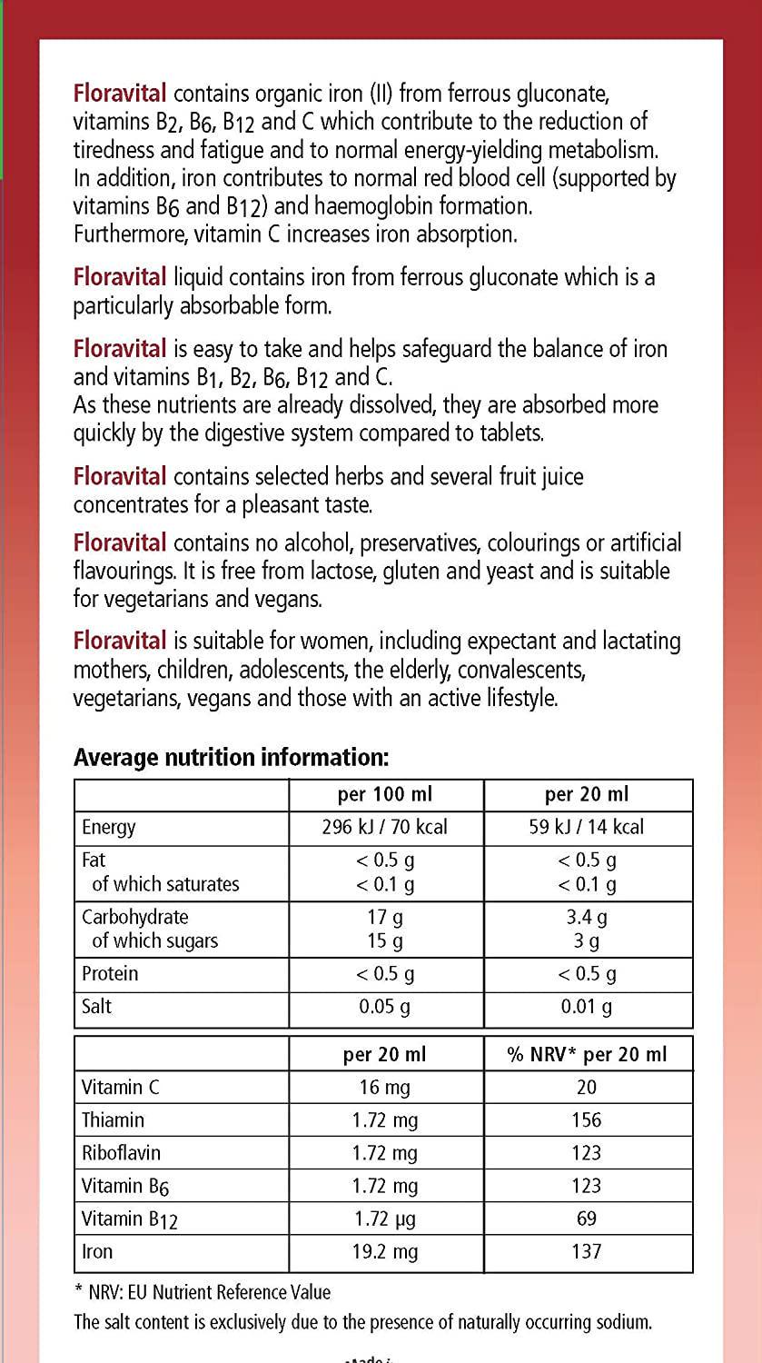 Floradix Floravital Liquid Herbal Iron Extract 500ml