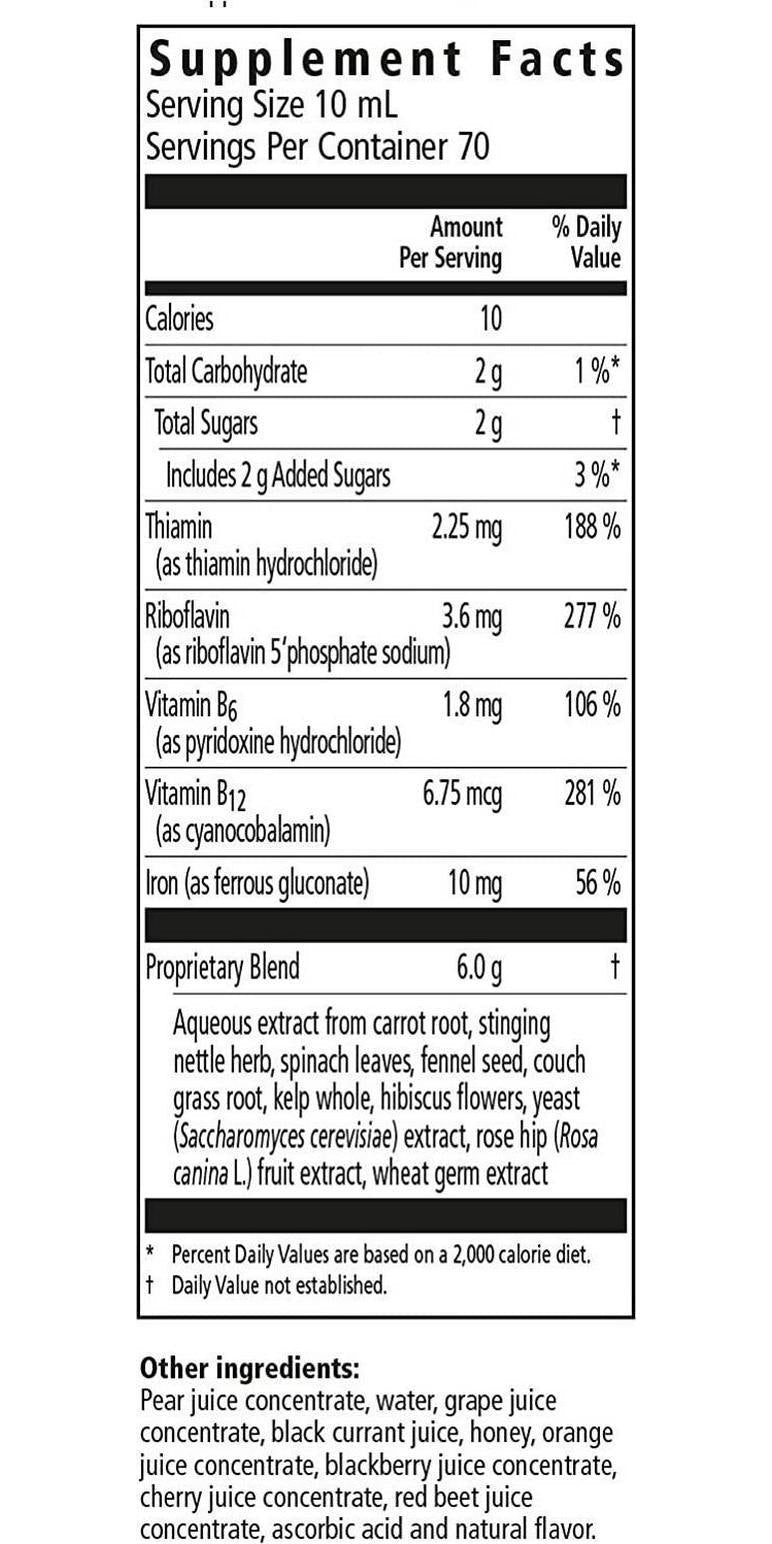 Floradix, Iron and Herbs Vegetarian Liquid Supplement for Energy Support, 23 Oz