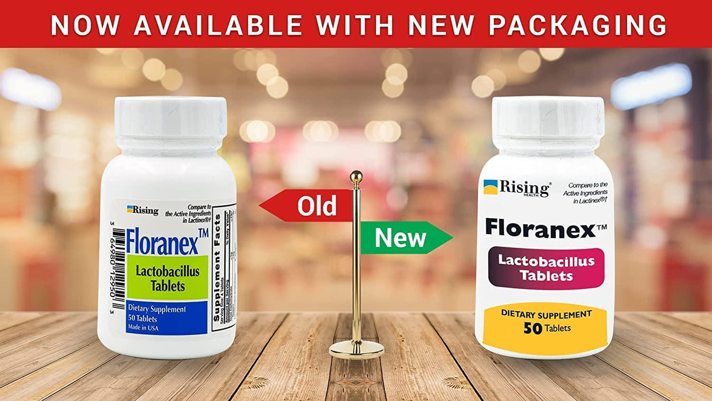 Floranex Lactobacillus Tablets, 50 Count Per Bottle (2 Pack)
