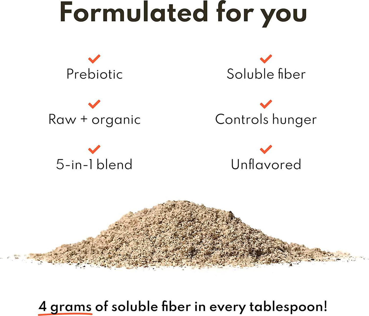 Florasophy Firm Up - Soluble Organic Prebiotic Fiber Supplement Powder for Digestive Health, Diarrhea, Irritable Bowel Syndrome, 36 Servings