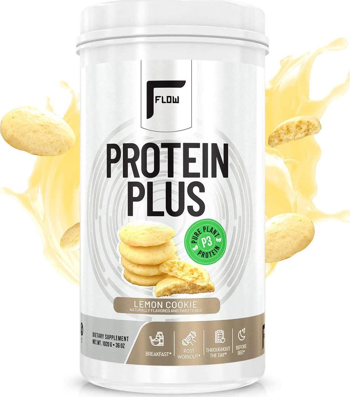 Flow Supplements Plant-Based Protein Plus Lemon Cookie Plus Vegan-Friendly Amino9â ¢ | Non-GMO Lean Meal Replacement Rich with Vitamins, Minerals, Antioxidants, BCAAs, EAAs, 30 Serving