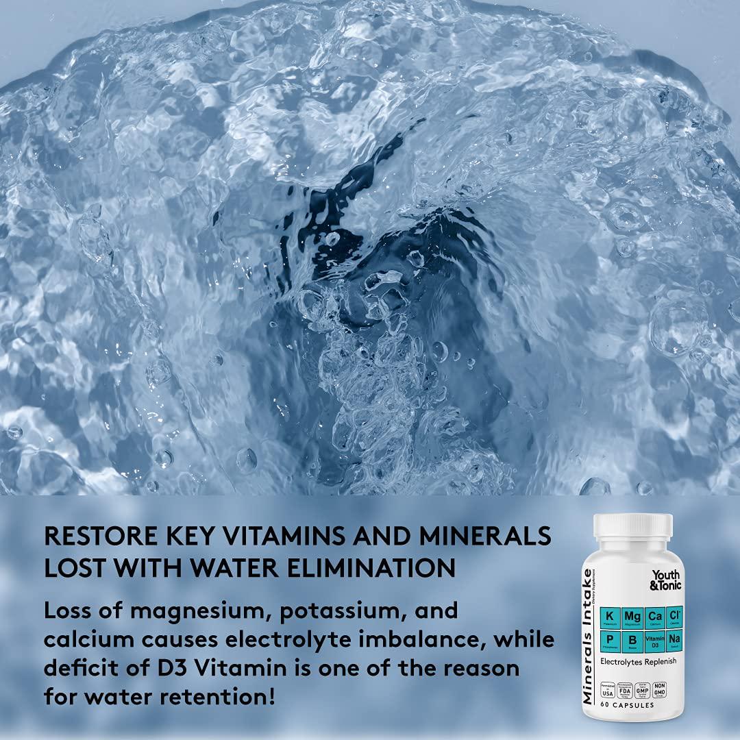 Fluid Pills for Swelling and Replenishing Depleted Electrolytes | Extra Strength Diuretic Water Weight Away Pill for Liquid Retention Loss | Belly Bloating Swollen Legs Feet and Ankles Relief | Women Men