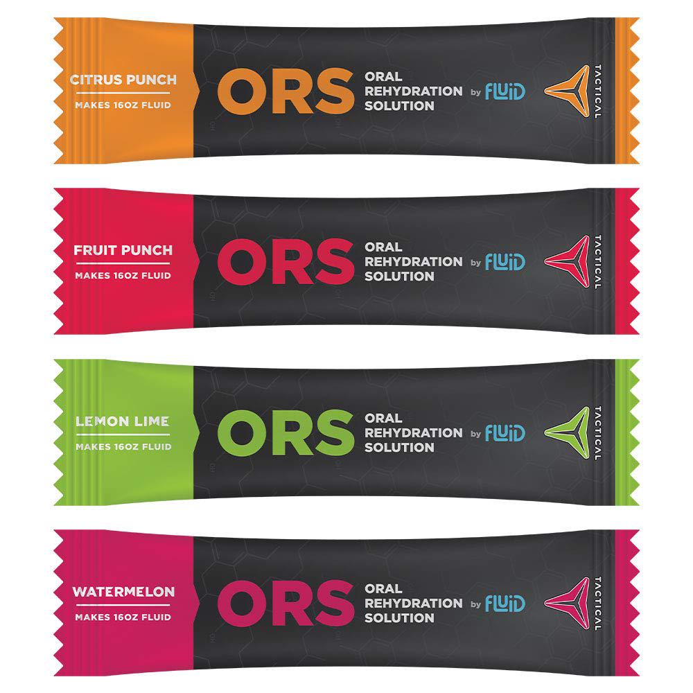 Fluid Tactical - ORS (Oral Rehydration Solution), Recover Faster, Extreme Dehydration Electrolytes, 12pack (Variety Pack)