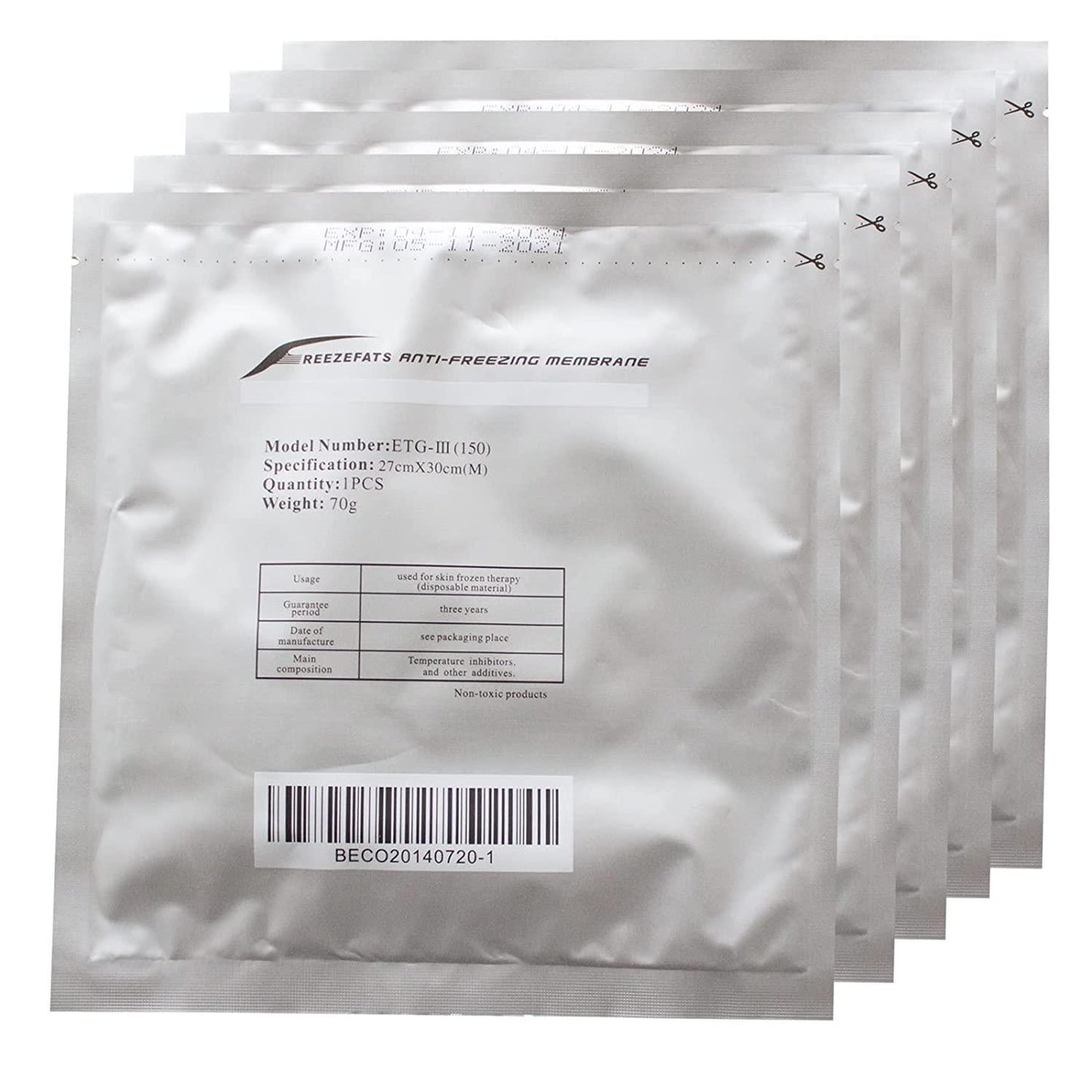 Flying Feather Anti Freeze Membrane, Antifreeze Film For Cryotherapy,Freeze Fats Anti Freezing Membarane 20 pcs Size M (Medium 27x30 cm)