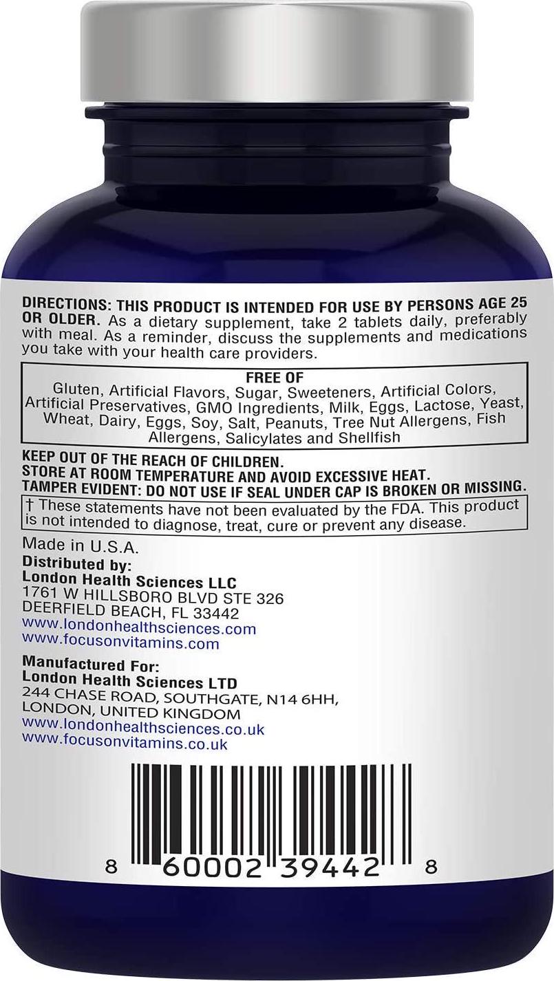 FocusOn Brain Booster Supplement Pills - Immune, Energy Memory for Professionals Aged 25-50 - Gluten Free and Non-GMO (Focus ON Age 25-50)