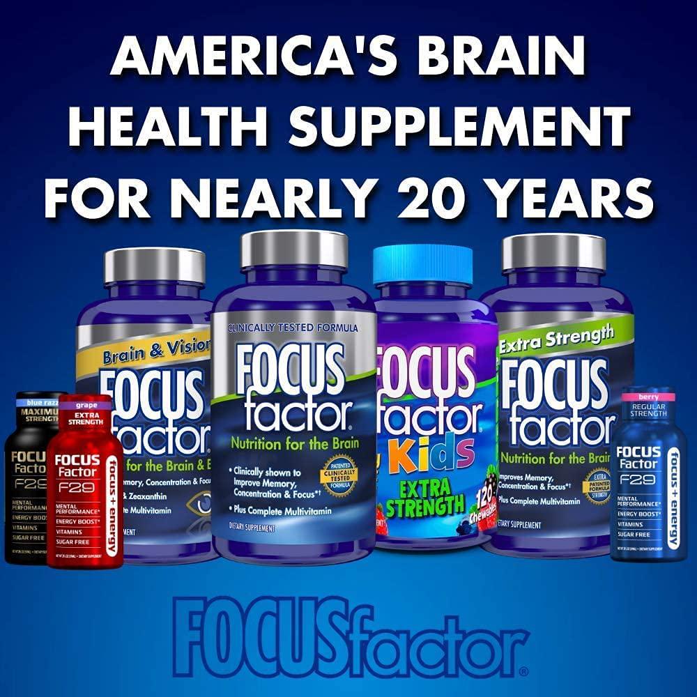 Focus Factor Brain and Vision - Eye Vitamin and Mineral Supplement w/ Lutein and Zeaxanthin from AREDS 2 study (120 Count)