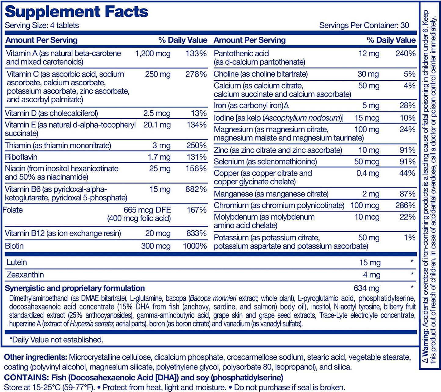 Focus Factor Brain and Vision - Eye Vitamin and Mineral Supplement w/ Lutein and Zeaxanthin from AREDS 2 study (120 Count)