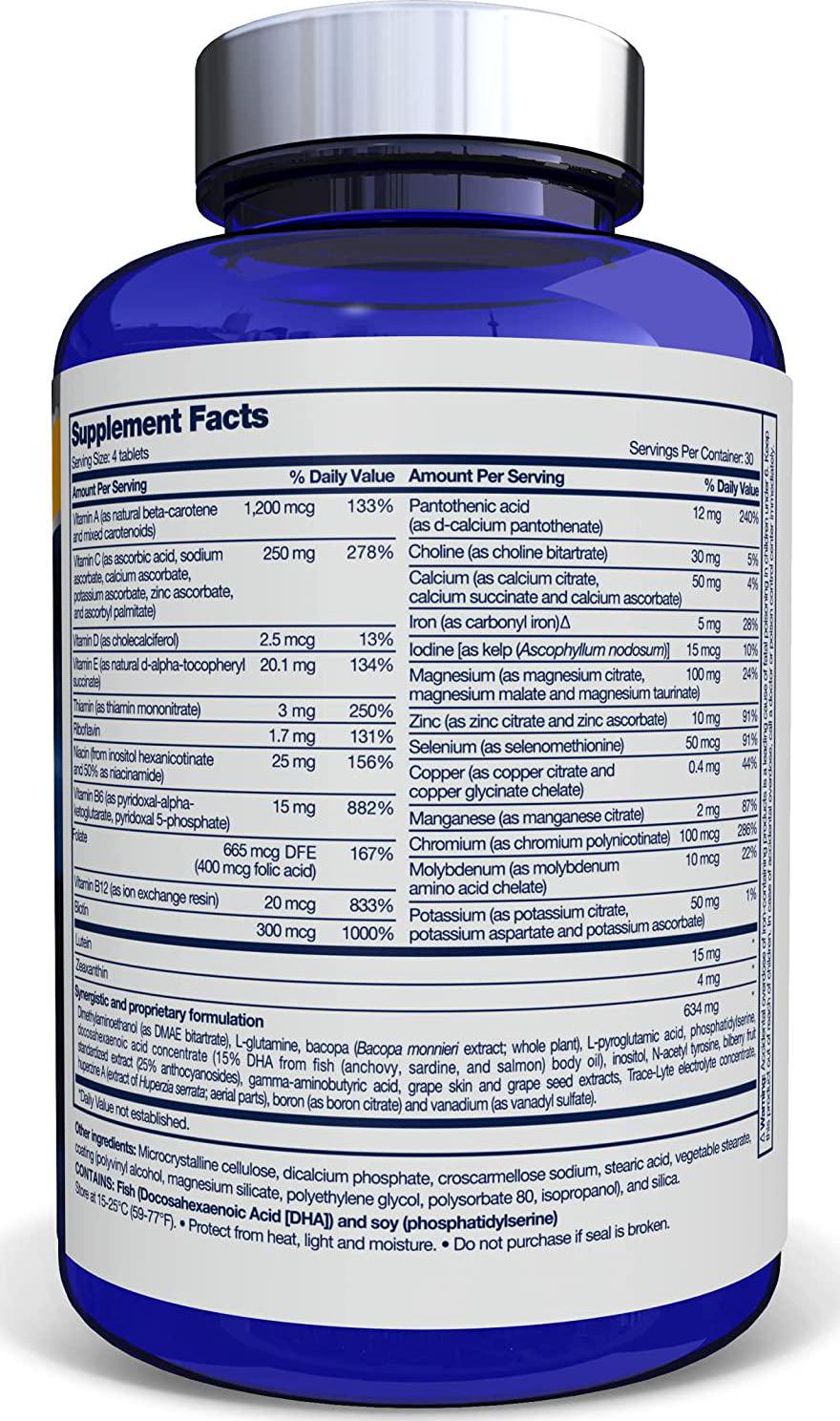 Focus Factor Brain and Vision - Eye Vitamin and Mineral Supplement w/ Lutein and Zeaxanthin from AREDS 2 study (120 Count)