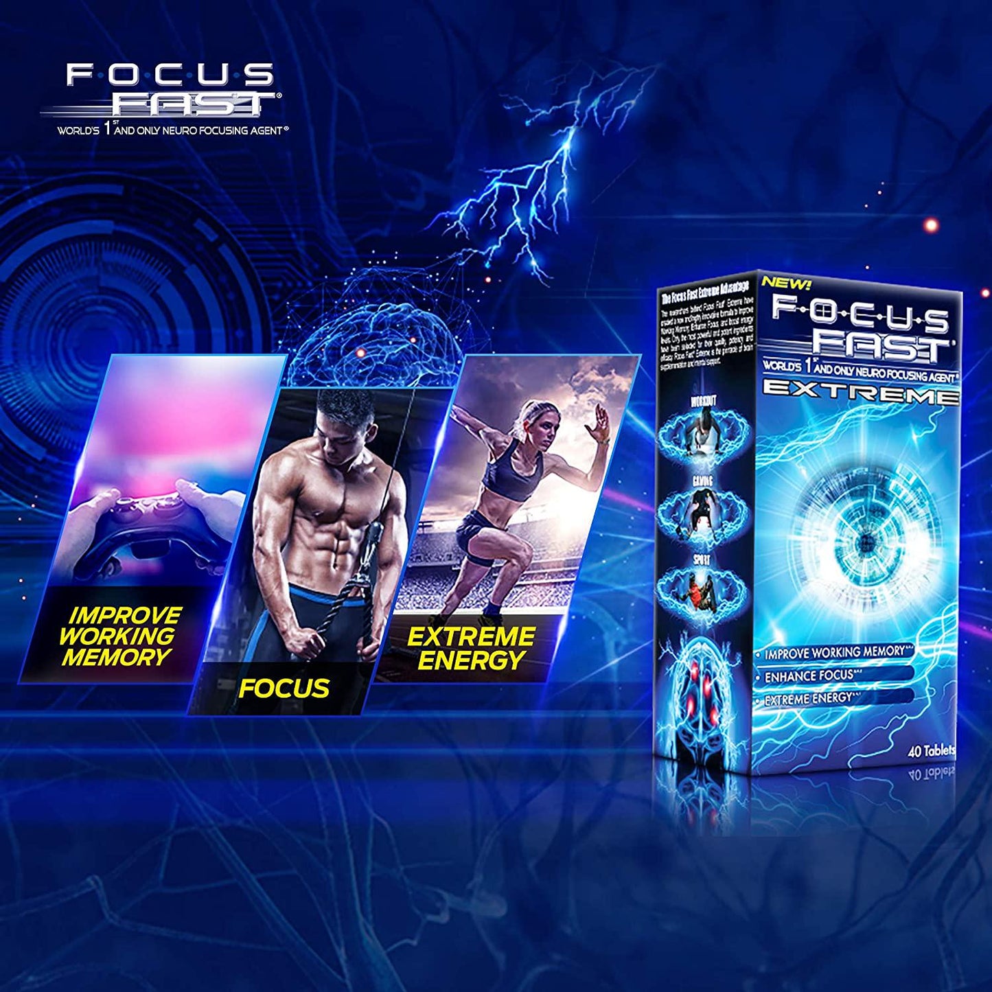 Focus Fast Extreme Brain Pill. Improve Working Memory, Increase Focus and Boost Energy in as Little as 1 Hour! Scientifically Proven to Promote Alertness and Cognition