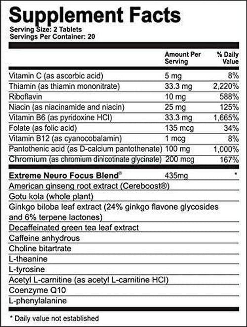 Focus Fast Extreme Brain Pill. Improve Working Memory, Increase Focus and Boost Energy in as Little as 1 Hour! Scientifically Proven to Promote Alertness and Cognition