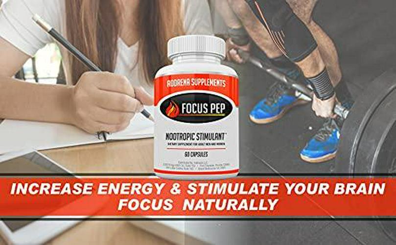 Focus Pep 2 Pack- Over The Counter Stimulants to Speed Up Naturally: Study Alternative and Best Energy Supplements for Nootropic Brain Boosting, 1207 mg, 120 Pills