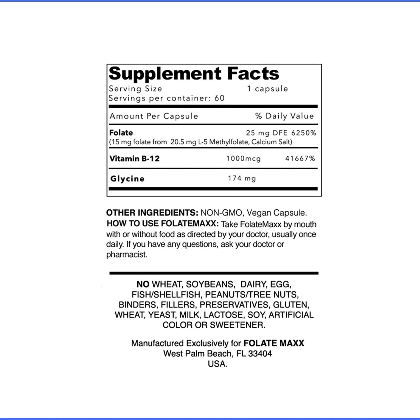 FolateMaxx L-Methylfolate 15 MG + B 12 Blend 60 ct Professional Active Folate Non-GMO Gluten Free Methyl Folate, 5-MTHF