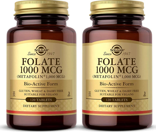 Folate 1000 MCG (MetafolinÂ 1,000 MCG) Tablets - 120 Count - 2 Pack