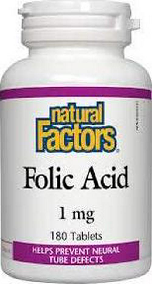 Folic Acid 1mg (180Tablets) Brand: Natural Factors