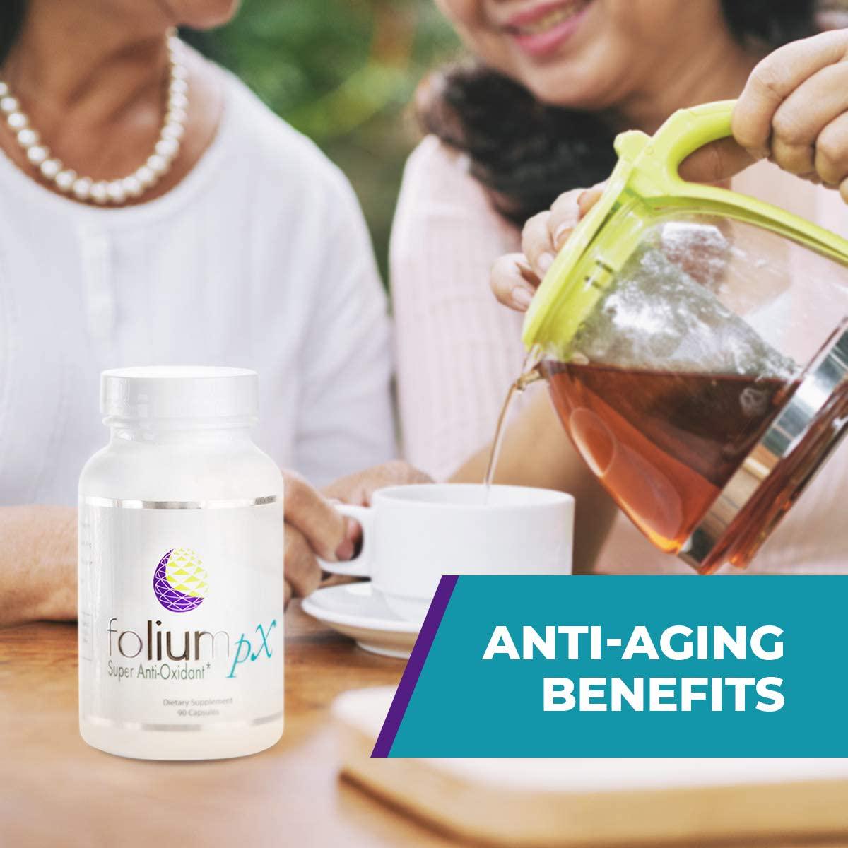 Folium pX Immune System Support, Full Body Cleanse, Heavy Metal Detox, Mercury, Lead, Arsenic, Barradium, Gadolinium, Cadmium Poisoning, Super Antioxidant Supplement, Pine Bark, Grape-Seed Extract