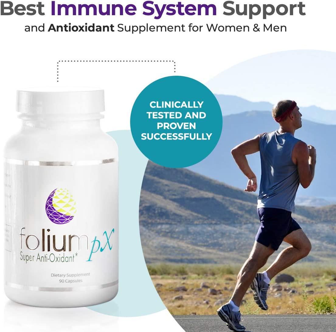 Folium pX Immune System Support, Full Body Cleanse, Heavy Metal Detox, Mercury, Lead, Arsenic, Barradium, Gadolinium, Cadmium Poisoning, Super Antioxidant Supplement, Pine Bark, Grape-Seed Extract
