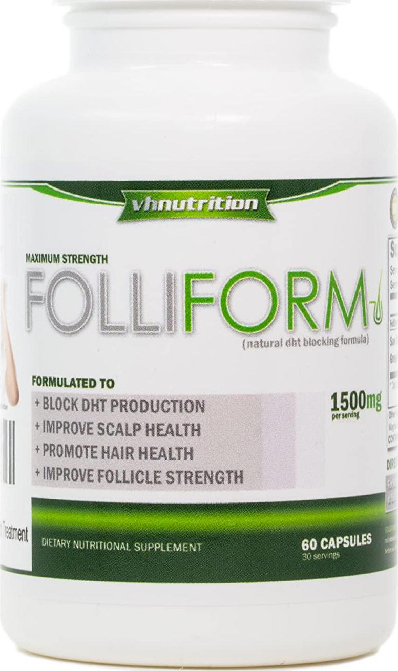 Folliform DHT Blocker Supplement for Hair Loss | Natural Saw Palmetto Pygeum Nettle Root Formula for Men and Women