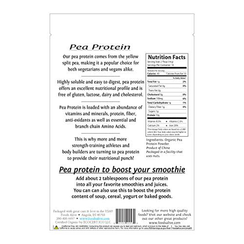 Foods Alive Pea Protein Powder 8oz (2-Pack) - Organic,100% Yellow Pea Protein, Unflavored, Vegan, with No Gluten, Lactose, Dairy or Cholesterol, This Pea Protein Isolate is Soluble and Easy to Digest