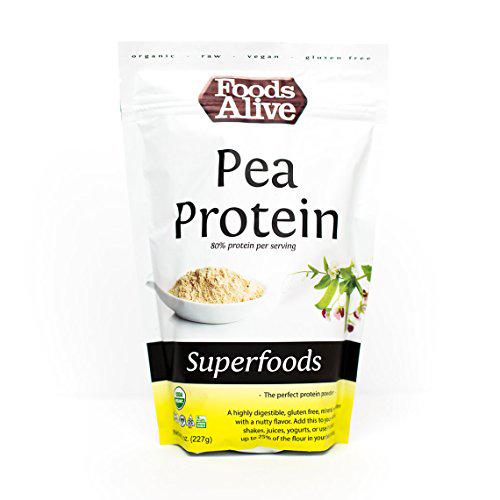 Foods Alive Pea Protein Powder 8oz (2-Pack) - Organic,100% Yellow Pea Protein, Unflavored, Vegan, with No Gluten, Lactose, Dairy or Cholesterol, This Pea Protein Isolate is Soluble and Easy to Digest