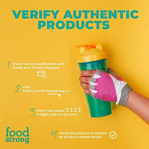 Foodstrong Daily Protein, Almond Chocolate, Clean Grass Fed Whey Protein Powder with Turmeric and Green Tea, 25G of Protein, Hormone Free Non GMO Gluten Free No Added Sugar, 16 Servings, 19.1 Ounce